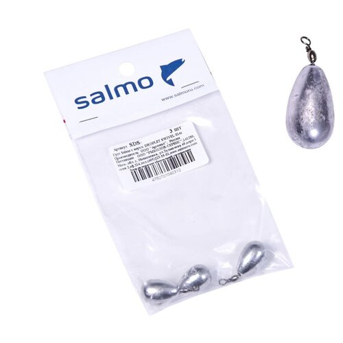 груз с вертлюгом salmo droplet swivel 018 г 3 штуки Груз с вертлюгом Salmo Droplet Swivel, 028 г (3 штуки)