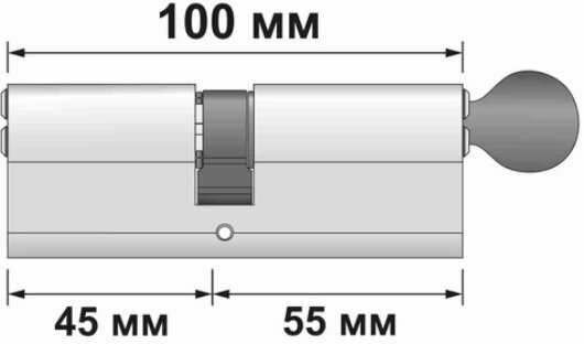 Цилиндр ключевой MSM 100мм 55+45 матовый никель вертушка - фотография № 3