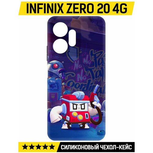 Чехол-накладка Krutoff Soft Case Brawl Stars - V8-БИТ для INFINIX Zero 20 4G черный