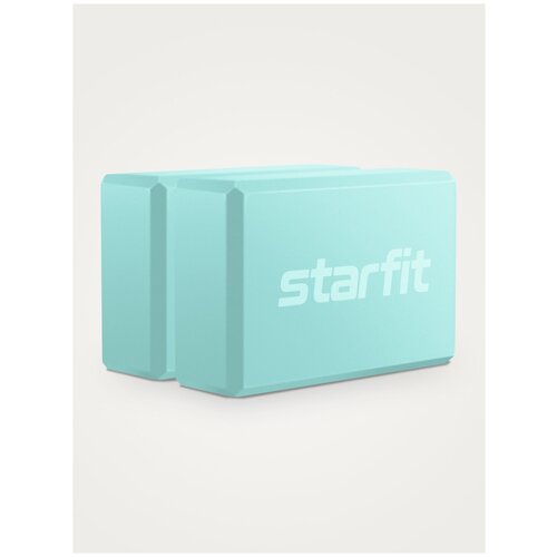 Блок для йоги STARFIT YB-200 EVA, 8 см, 115 гр, 22,5х15 см, розовый пастель, 2 шт