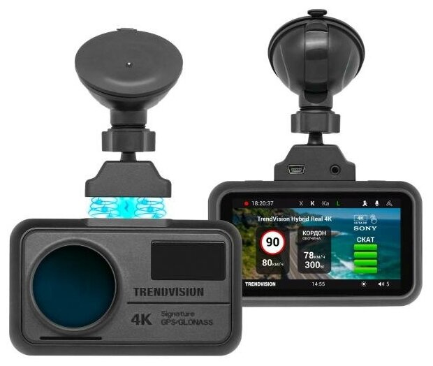 Видеорегистратор с радар-детектором TrendVision Hybrid Signature Real 4K GPS ГЛОНАСС