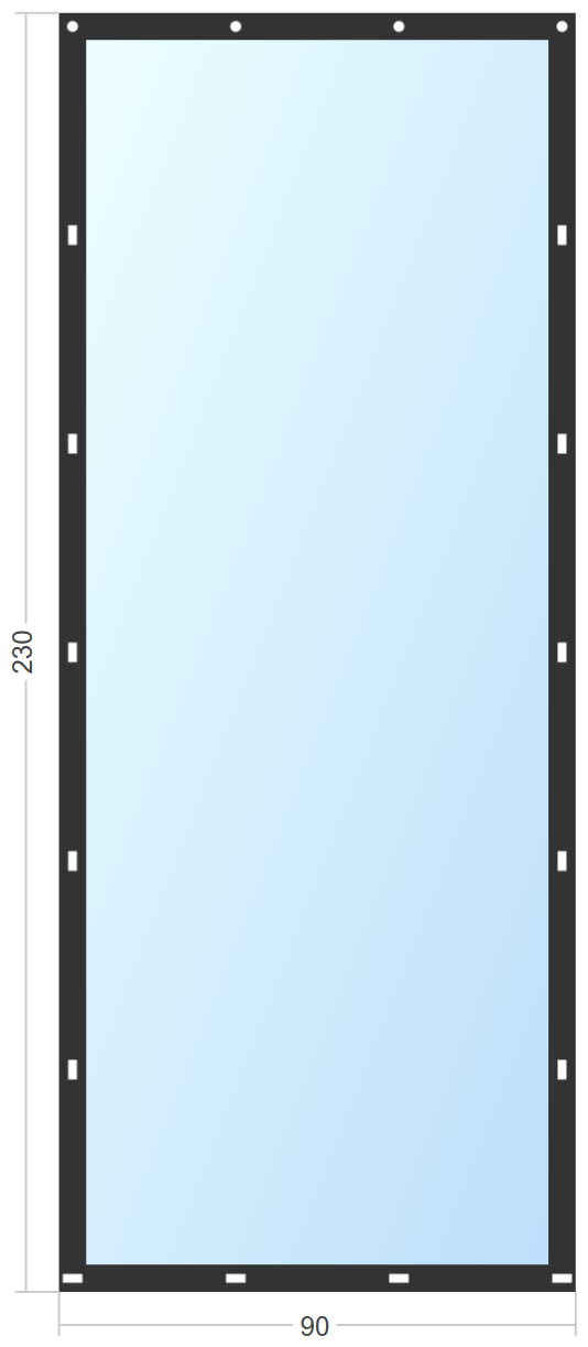 Мягкое окно Софтокна 90х230 см съемное, Скоба-ремешок, Прозрачная пленка 0,7мм, Черная окантовка, Комплект для установки - фотография № 3