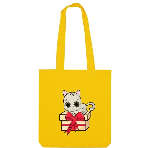 Сумка шоппер Us Basic, желтый сумка кот с подарком красный