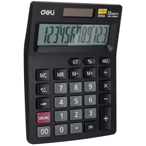 Калькулятор настольный DELI E1519A черный 12-разр.