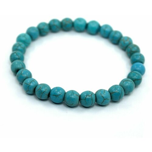 фото Handinsilver ( посеребриручку ) браслет из глянцевой светло-синей бирюзы 8мм