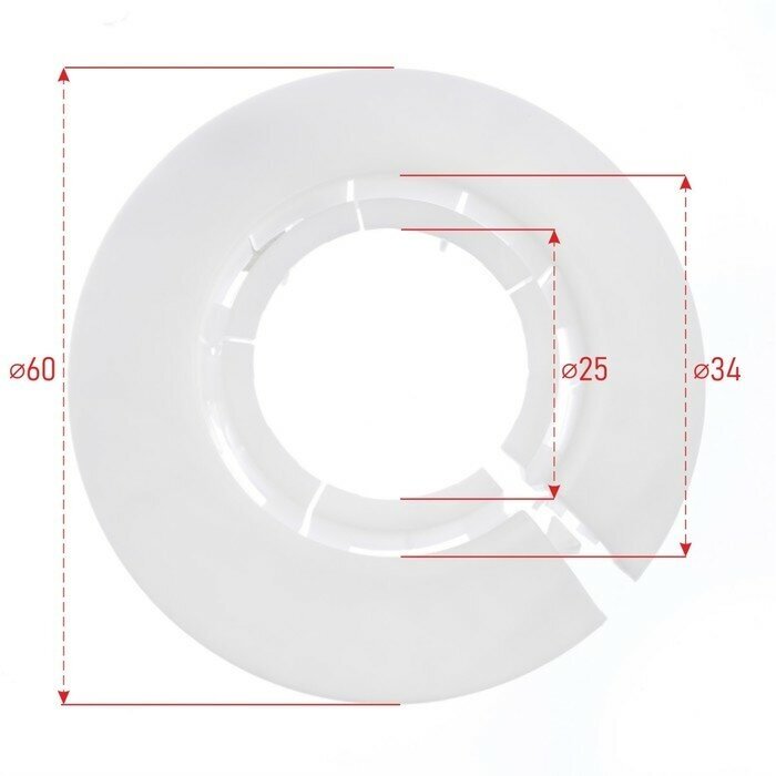 Обвод универсальный для труб Ф25-34мм "Идеал", 001 Белый - фотография № 2