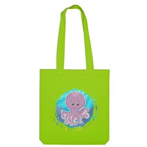 Сумка шоппер Us Basic, зеленый сумка милый осьминог фиолетовый