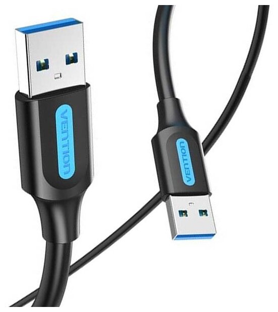 фото Кабель USB3.0 VENTION CONBF, USB 3.0 A(m) - USB 3.0 A(m), круглое, 1м, черный
