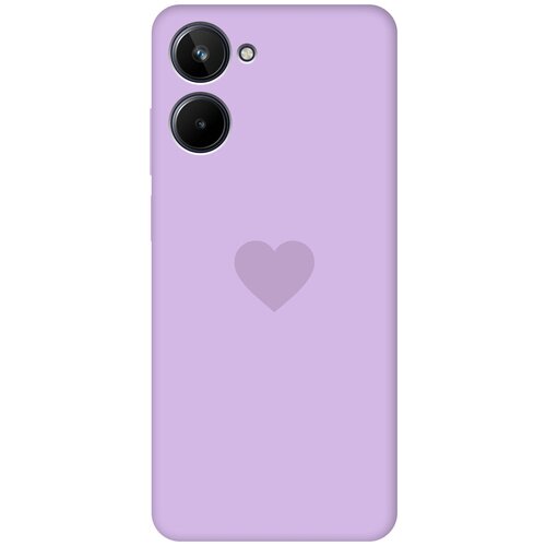 Силиконовый чехол на Realme 10 4G, Рилми 10 4Г Silky Touch Premium с принтом Heart сиреневый матовый soft touch силиконовый чехол на realme 10 4g рилми 10 4г с 3d принтом soviet stickers черный