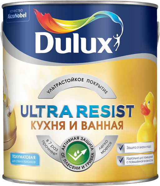 Краска интерьерная DULUX Ultra Resist полуматовая 2.5 л