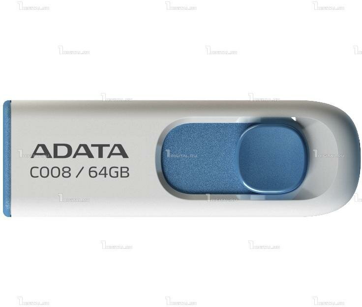 USB флешка Adata C008 64Gb white/blue USB 2.0