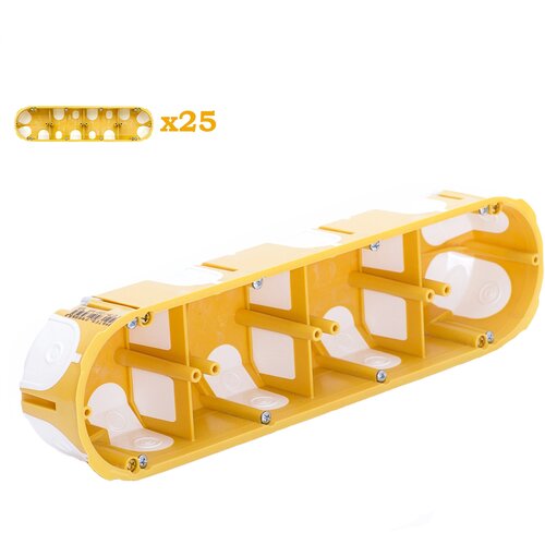 Kopos 50. Четырехместный герметичный подрозетник в дерево, гипсокартон, глубина 50 мм KPL 64-50/4LD, упаковка 25 шт.