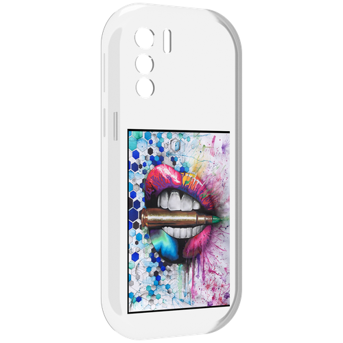 Чехол MyPads разноцветные губы с пулей для UleFone Note 13P задняя-панель-накладка-бампер