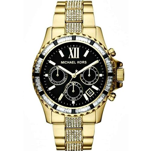 Наручные часы MICHAEL KORS Часы Наручные Michael Kors Женские Everest золотые оригинал, черный, золотой