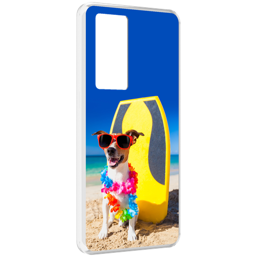Чехол MyPads Гавайская-собака для Realme GT Master Explorer Edition задняя-панель-накладка-бампер