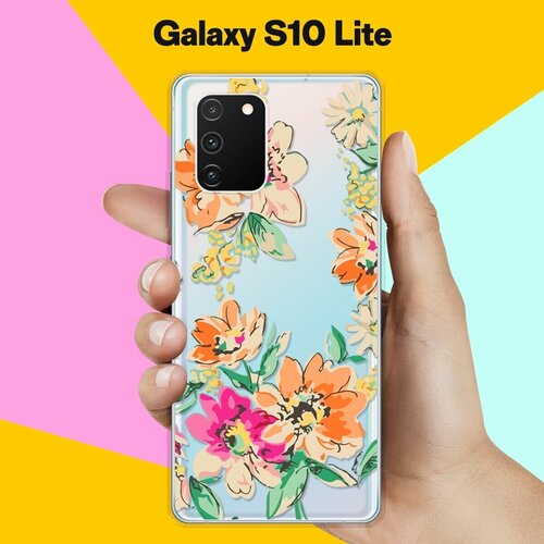 Силиконовый чехол Цветы оранжевые на Samsung Galaxy S10 Lite