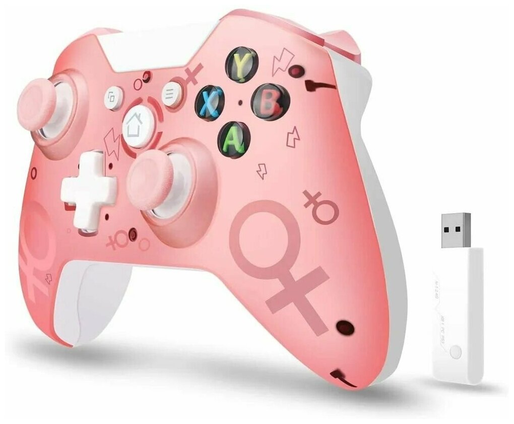 Беспроводной геймпад Controller Wireless N-1 2.4G (Pink) (Xbox One / PS3 / PC)