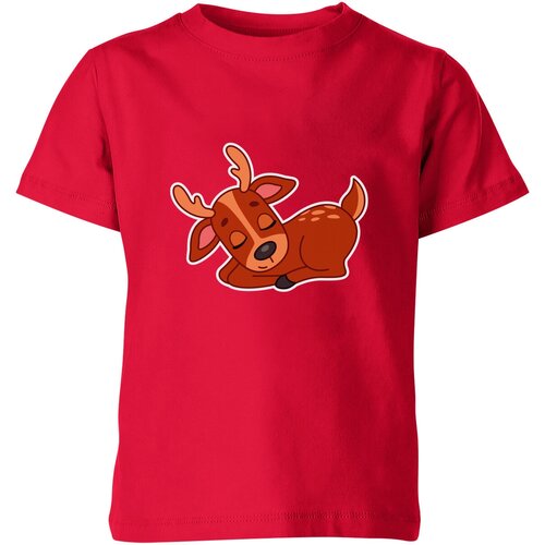 Футболка Us Basic, размер 8, красный детская футболка оленёнок мультяшный 104 синий