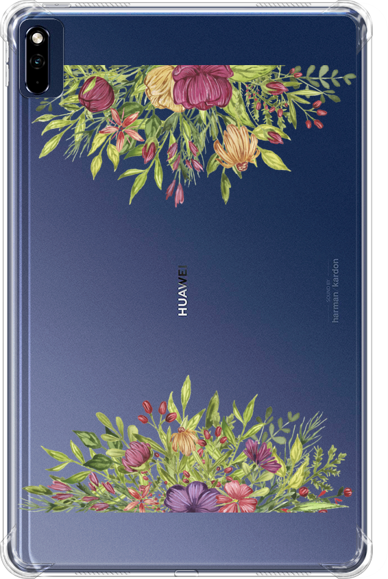 Противоударный силиконовый чехол для планшета Huawei MatePad 10.4 Цветочная лужайка
