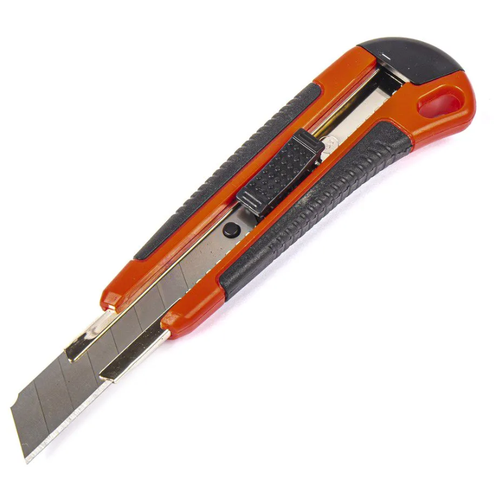 Нож с лезвием 18 мм, с металлическими направляющими, ABS корпус с TPR рукояткой ARNEZI R5000016