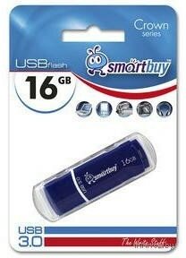 USB флеш (SMARTBUY (SB16GBCRW-BL) 16GB CROWN BLUE USB 3.0)