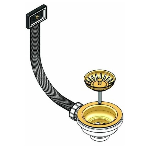 Выпуск для мойки с вертикальным переливом Alveus BRONZE