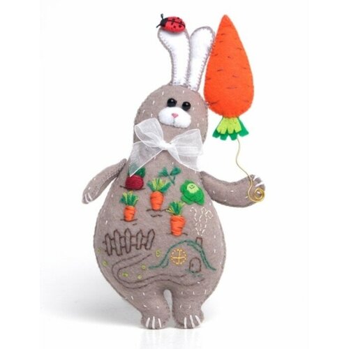 Кукла Перловка Набор для создания игрушки из фетра + раскраска «Морковный Заяц»