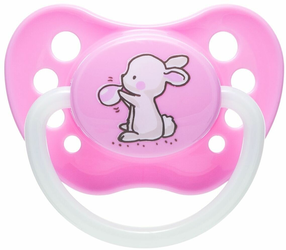 Пустышка Canpol Babies анатомическая силиконовая, 6-18 Little cuties, цвет: розовый