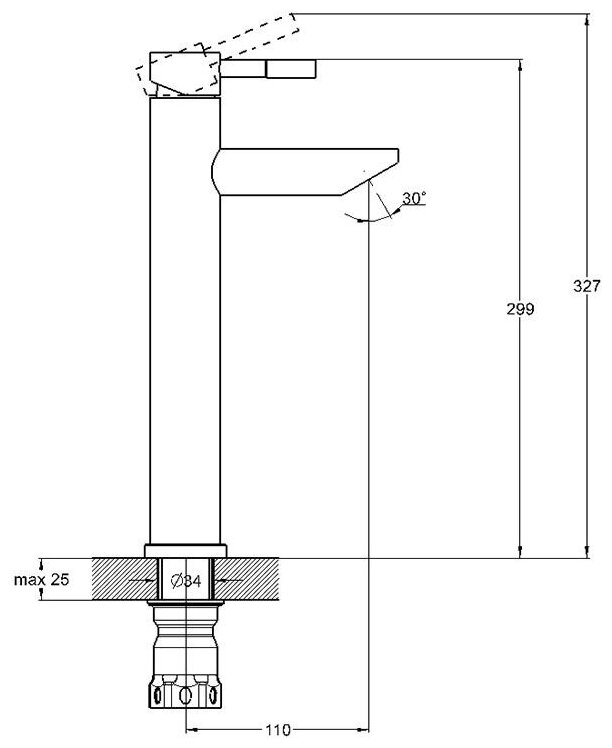 Высокий смеситель для умывальника Solone EZA1-C090, раковины, кран для раковины в ванную, цвет: хром