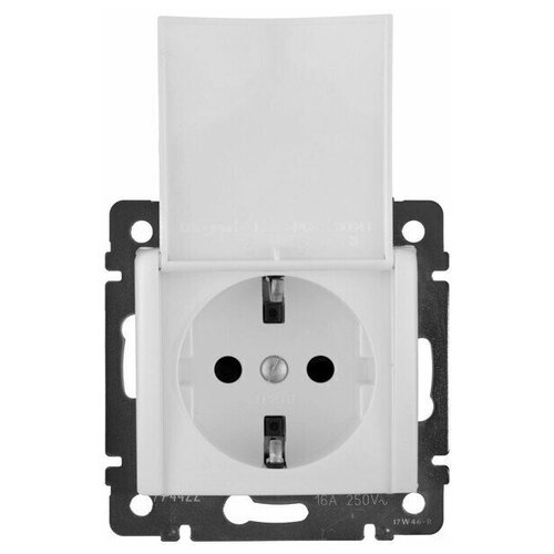 Розетка 1 пост LEGRAND Valena с/з б/ш с крышкой белый