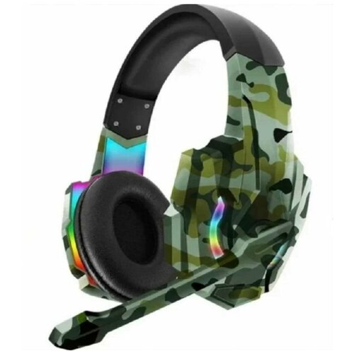 Наушники проводные игровые с RGB - подсветкой и объемным звуком 71 R96 Кибер Game ПК PS3 PS4 PS5 xbox накладные регулируемые камуфляж 179000₽