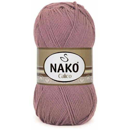 Пряжа Nako Calico Нако Калико: 11924 (сухая роза) / 5 шт / 245 м / 100 г / 50% премиум акрил, 50% хлопок пряжа nako calico нако калико 11924 сухая роза 5 шт 245 м 100 г 50% премиум акрил 50% хлопок