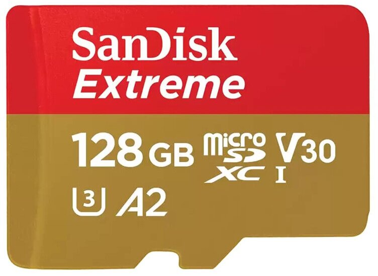 Карта памяти Micro SecureDigital 128Gb SanDisk Extreme Gaming microSDXC class 10 UHS-1 U3 V30 A2