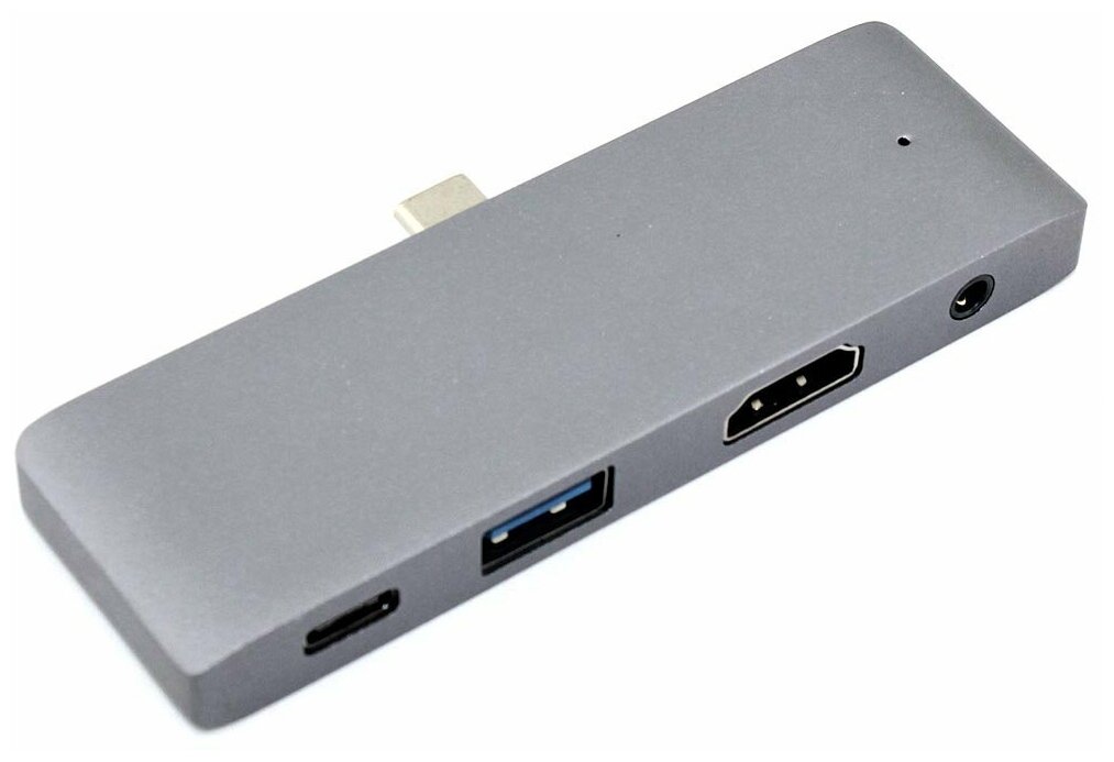 Адаптер Type C на HDMI USB 3.0 + Audio 35 + Type C серый