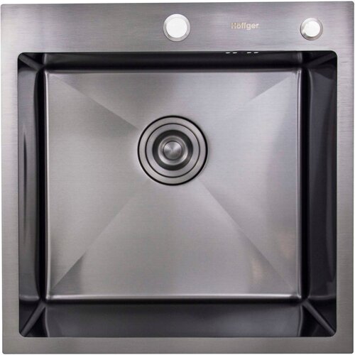 фото Мойка для кухни hoffger 5050 black, размер 500*500 мм, цвет графит