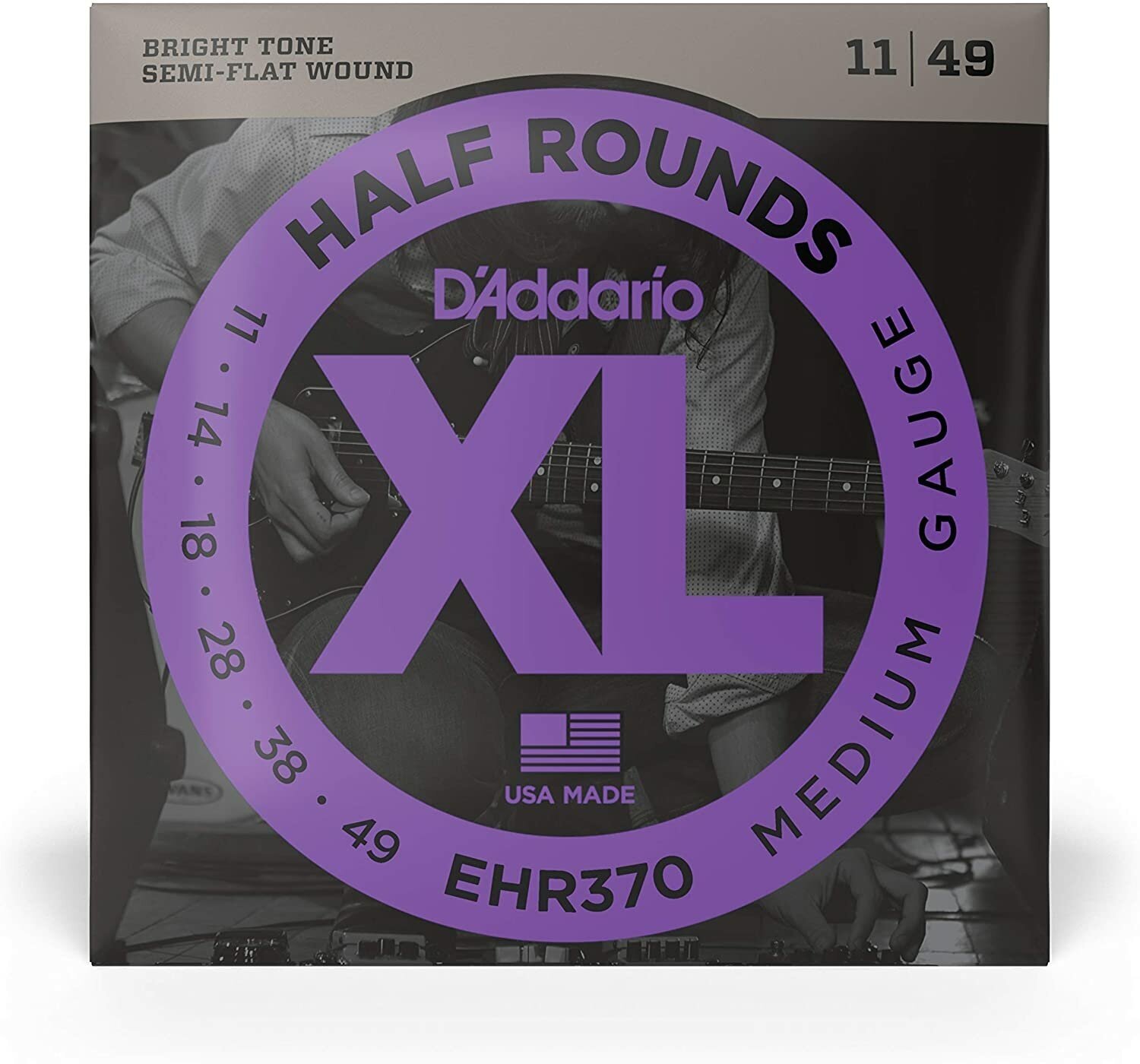 EHR370 Half Round Комплект струн для электрогитары Medium 11-49 D'Addario