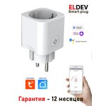 Умная розетка WI-FI 16А ELDEV (Яндекс Алиса, Google Home, Маруся) протокол Tuya, работает без шлюза, Smart Plug - изображение