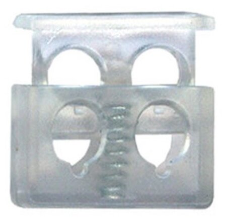 Micron Зажим для шнура A 1189, 18 х 8 мм, прозрачный, (72 шт.)