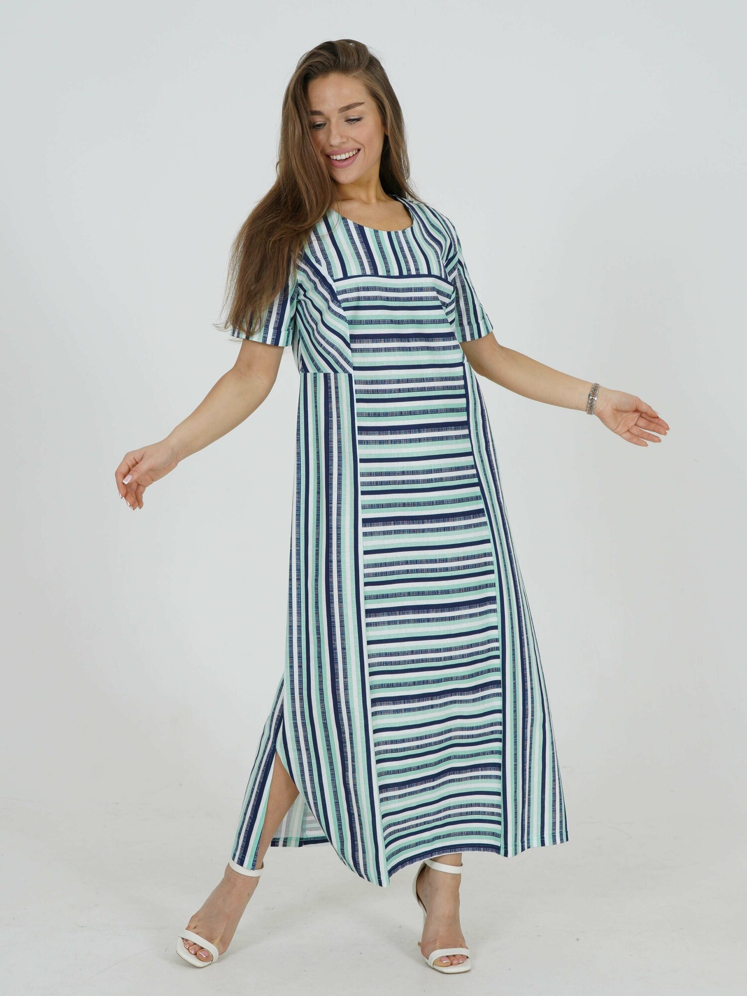 Lovetex. store /Платье женское летнее с разрезом / кофе / размер 56 ...