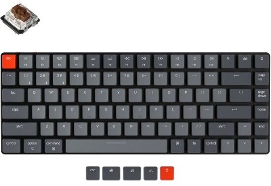 Клавиатура беспроводная Keychron K3, White LED подстветка, Brown Switch, V1