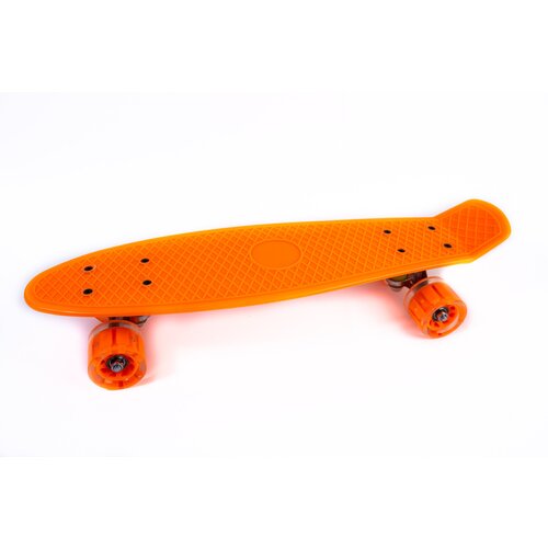 фото Мини круизер, скейтборд со светящимися колесами 55см, оранжевый libera