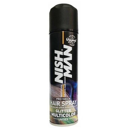 NISHMAN Краска-спрей для волос Hair Spray Unisex, glitter multicolor, 150 мл