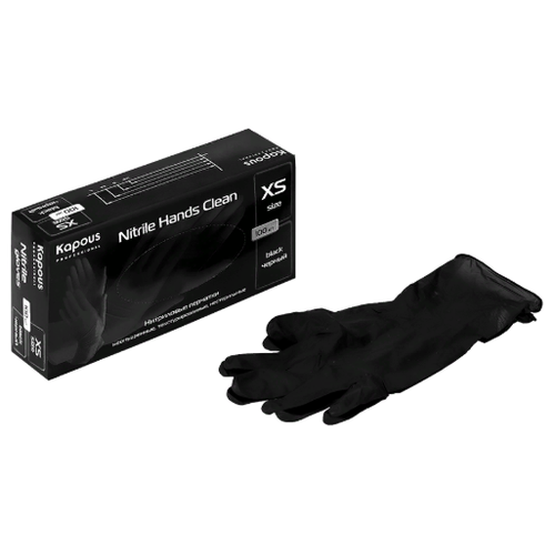 Нитриловые перчатки неопудренныенестерильные «Nitrile Hands Clean», черные 100 шт L