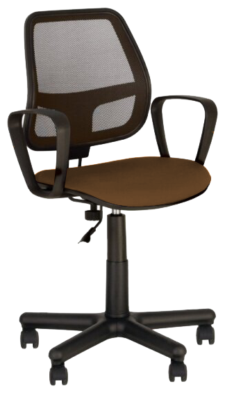 Кресло компьютерное ALFA GTP Freestyle PM60 (металл база) OH-5 C-24 Коричневая ткань, черная сетка
