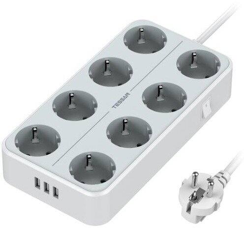 фото Сетевой фильтр Tessan TS-304 Grey
