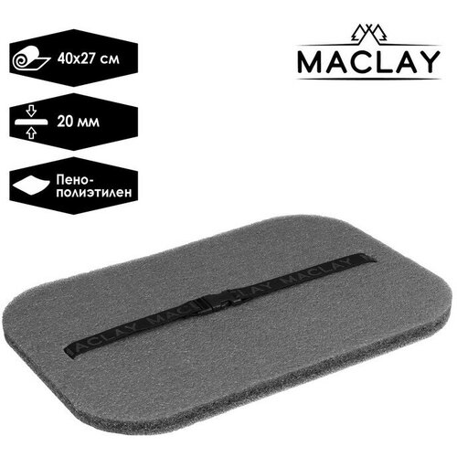 Коврик Maclay, с креплением резинка, 40х2х2 см, цвет серый коврик maclay 496529 188х57х2 5 см зелeный