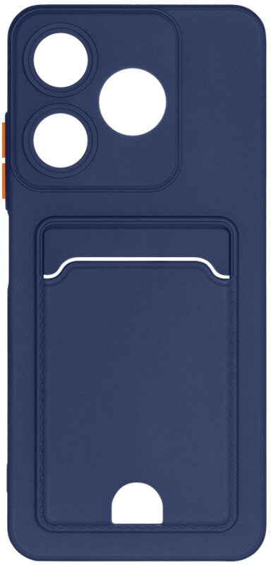 Силиконовый чехол с отделением для карты для Tecno Spark 10 /10C DF tCardCase-06 (dark blue)