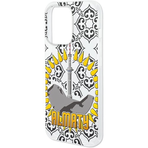 Силиконовый чехол Mcover для Apple iPhone 14 Pro с рисунком Almaty силиконовый чехол mcover для apple iphone 6 plus с рисунком almaty