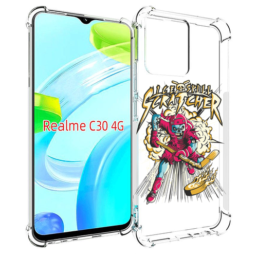 Чехол MyPads нарисованный скелет хоккеист для Realme C30 4G / Narzo 50i Prime задняя-панель-накладка-бампер чехол mypads нарисованный скелет хоккеист для realme c30 4g narzo 50i prime задняя панель накладка бампер