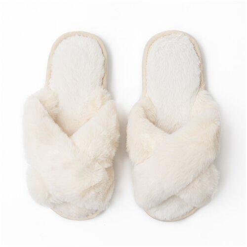 фото Тапочки мех крест amaro home bunny открытый нос (розовый) 37-38